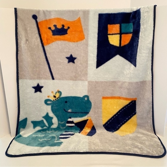 Bedtime Originals Sparky The Dragon Fleece Blanket And Matching Crib Sheet - Picture 2 of 11